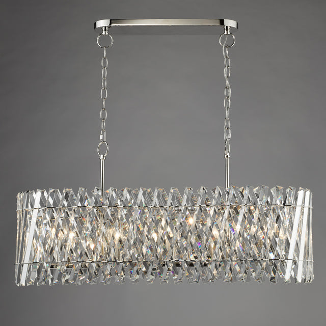 Entwine 10 Light Bar Pendant Polished Nickel and Crystal