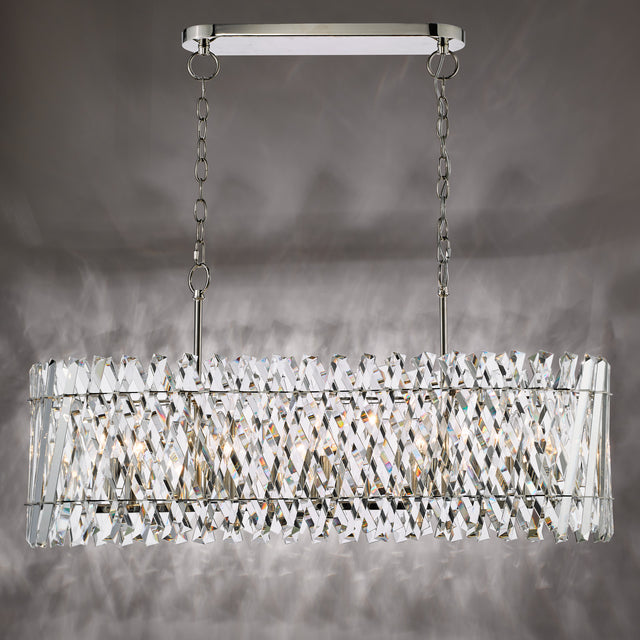 Entwine 10 Light Bar Pendant Polished Nickel and Crystal