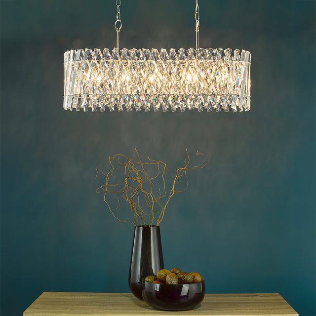 Entwine 10 Light Bar Pendant Polished Nickel and Crystal