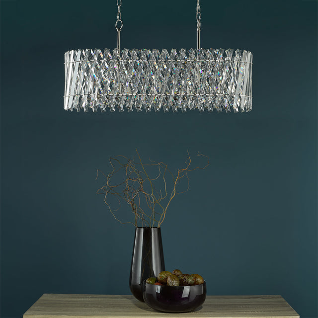 Entwine 10 Light Bar Pendant Polished Nickel and Crystal