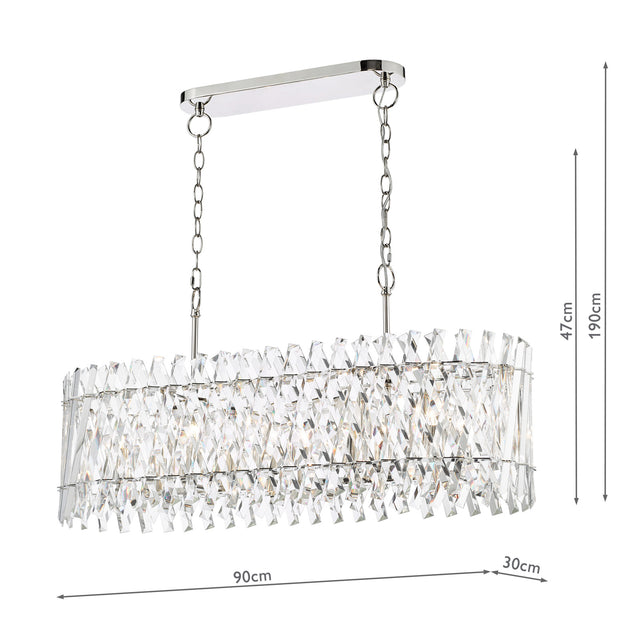 Entwine 10 Light Bar Pendant Polished Nickel and Crystal