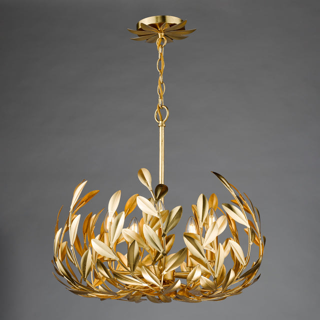 Ercilia 5 Light Pendant Gold Leaf