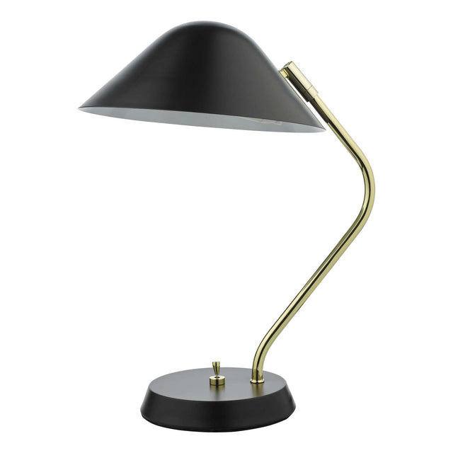 Erna Task Table Lamp Polished Brass Satin Black