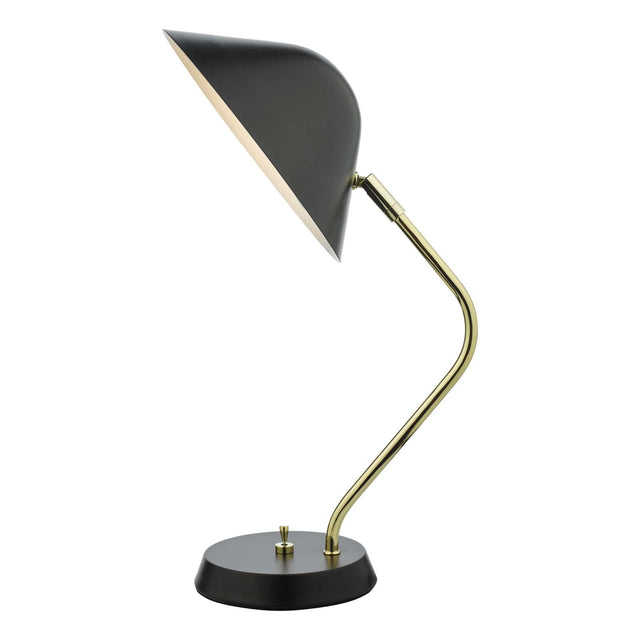 Erna Task Table Lamp Polished Brass Satin Black