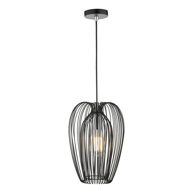 Ero 1 Light Single Pendant Black And Chrome