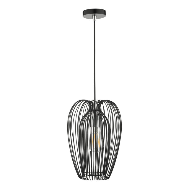 Ero 1 Light Single Pendant Black And Chrome