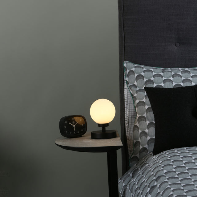 Esben Touch Table Lamp Matt Black With Opal Glass