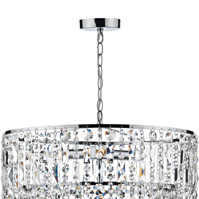 Escala 6 Light Round Crystal Pendant