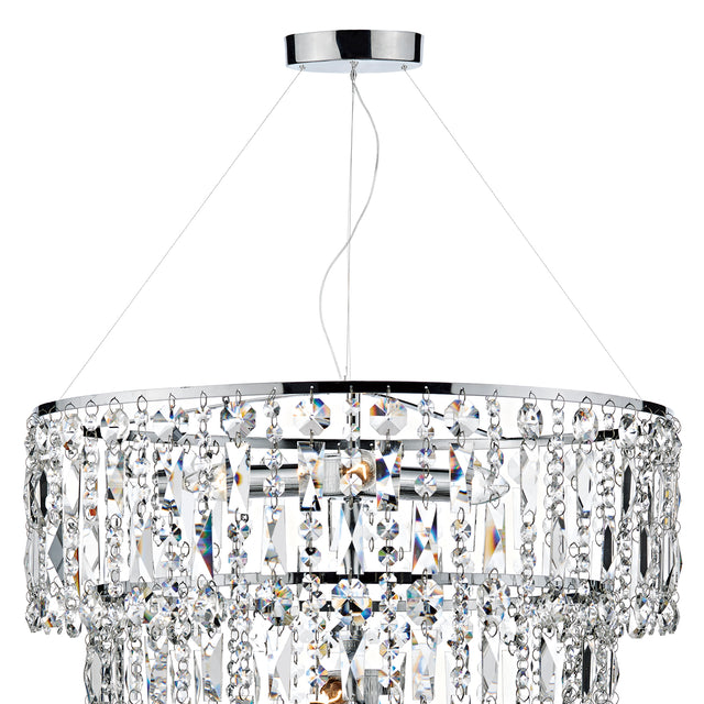 Escala 6 Light Round Crystal Pendant