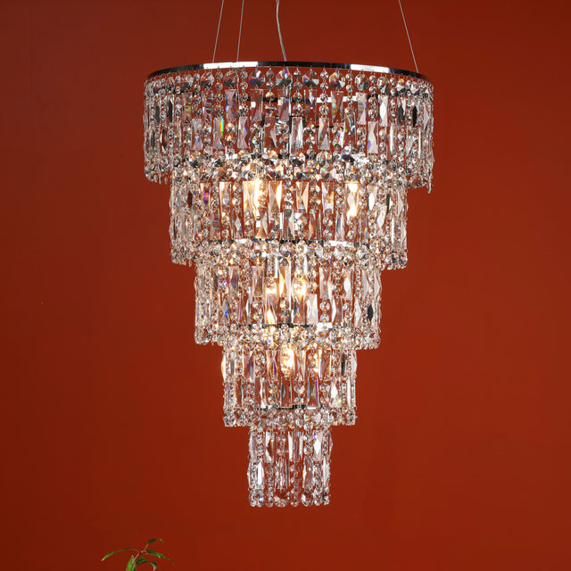 Escala 6 Light Round Crystal Pendant