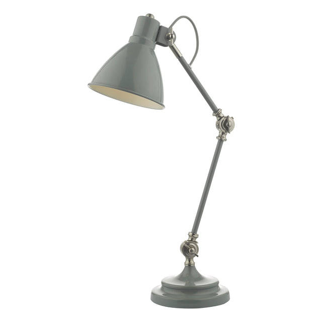 Eunice Task Table Lamp Grey & Satin Nickel