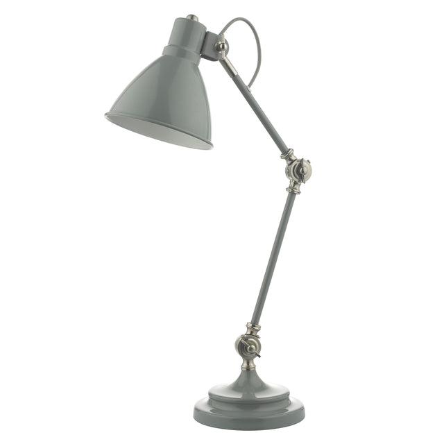 Eunice Task Table Lamp Grey & Satin Nickel