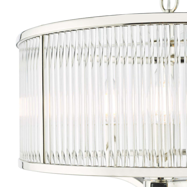 Evelyn 3 Light Pendant Polished Nickel and Glass