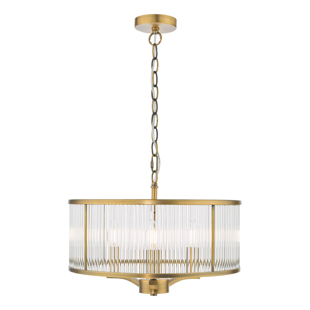 Evelyn 3 Light Pendant Antique Bronze and Glass