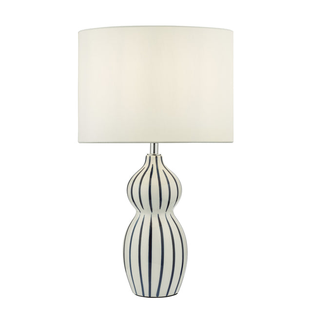 Evie Table Lamp White Ceramic and Blue Ceramic With Shade