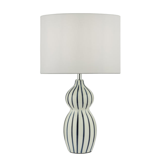 Evie Table Lamp White Ceramic and Blue Ceramic With Shade