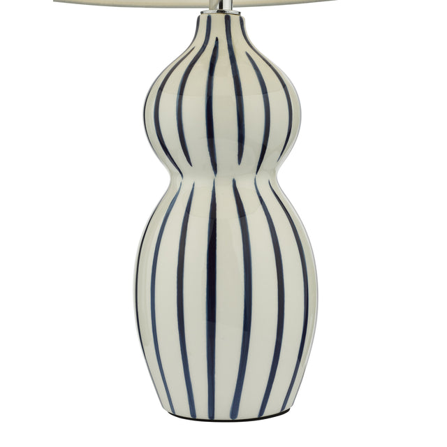 Evie Table Lamp White Ceramic and Blue Ceramic With Shade