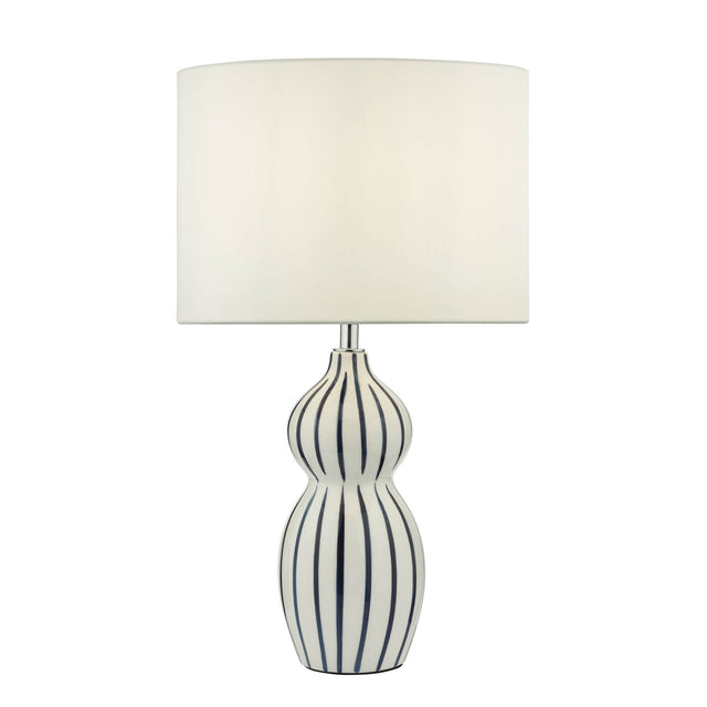 Evie Table Lamp White Ceramic Blue Ceramic Base Only