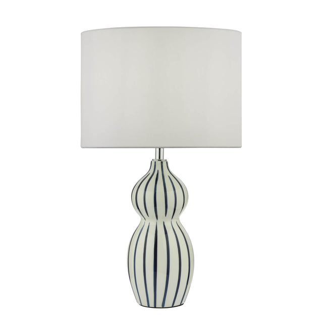 Evie Table Lamp White Ceramic Blue Ceramic Base Only