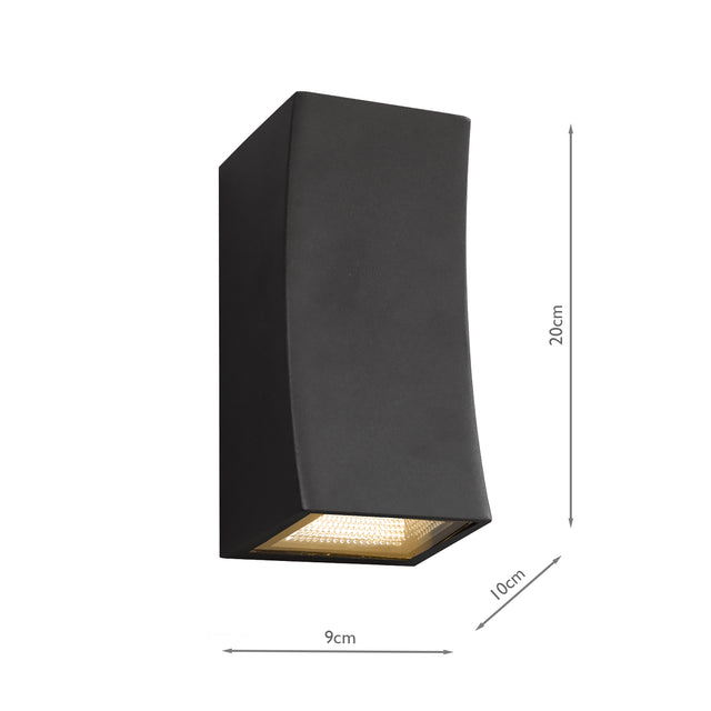 Exeter Outdoor 2 Light Wall Light Dark Grey IP44 LED