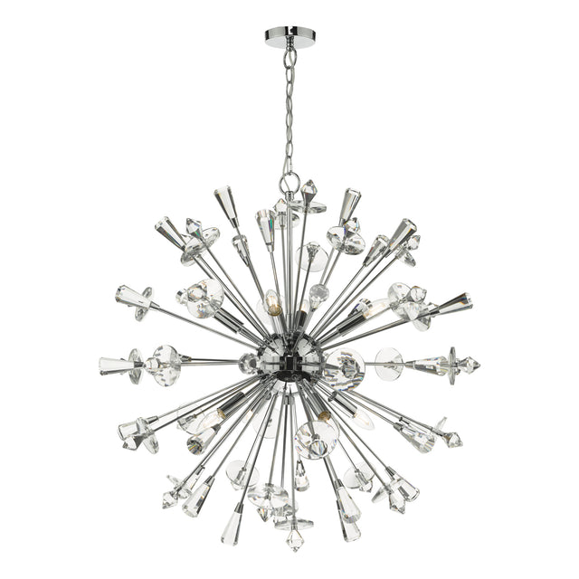 Exodus 8 Light Pendant Polished Chrome Crystal