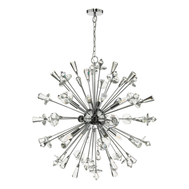 Exodus 8 Light Pendant Polished Chrome Crystal