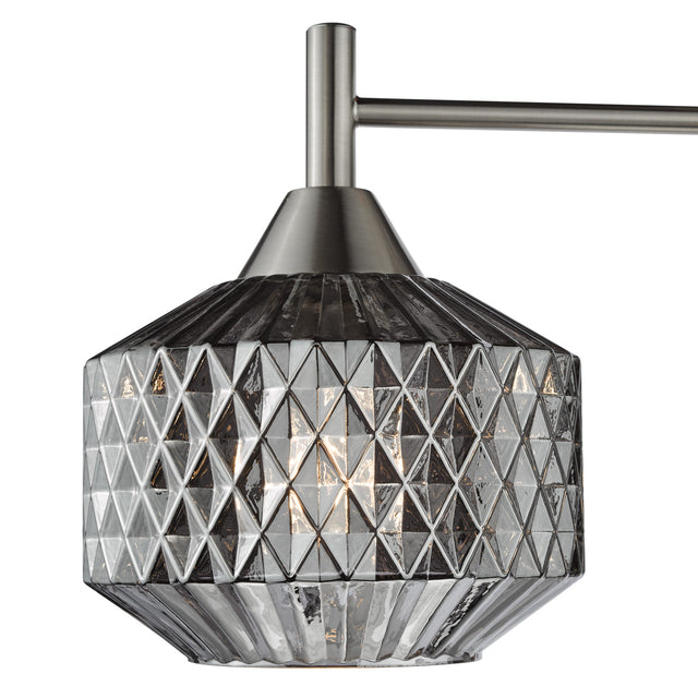 Fabrienne 3 Light Semi-Flush Satin Nickel and Smoked Glass