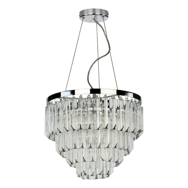 Fame 5 Light Pendant Polished Chrome Glass