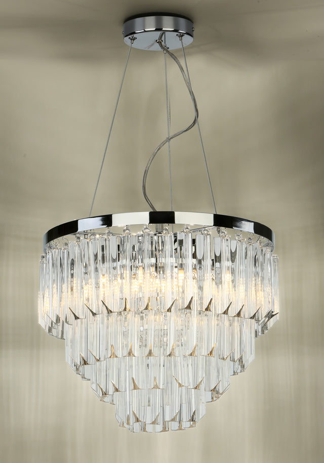 Fame 5 Light Pendant Polished Chrome Glass