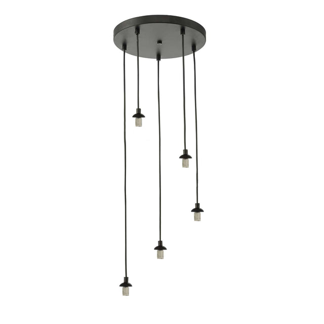 Federico 5 Light Cluster Pendant Matt Black Frame Only