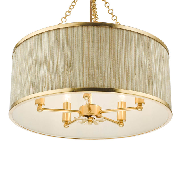 Fenella 5 Light Pendant Gold Leaf