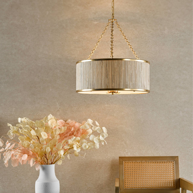 Fenella 5 Light Pendant Gold Leaf