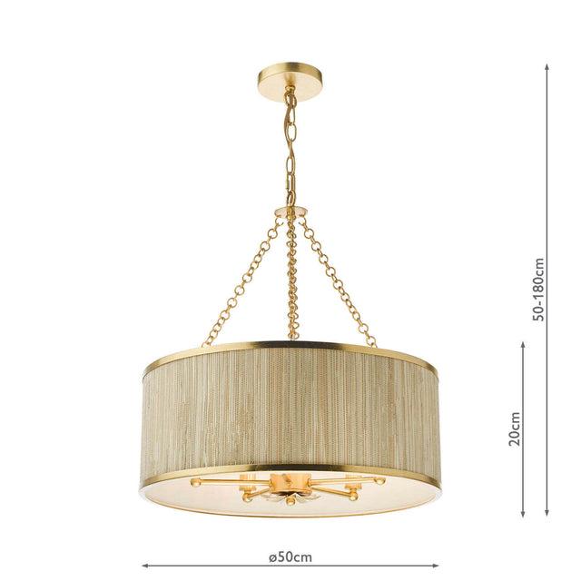 Fenella 5 Light Pendant Gold Leaf