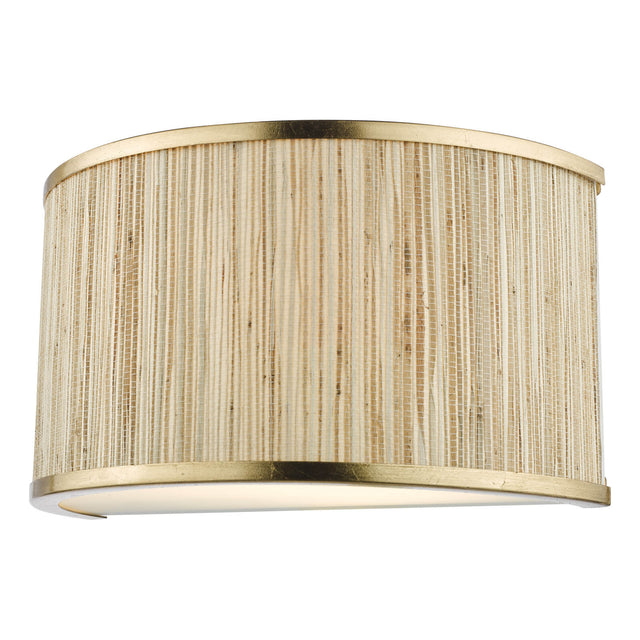 Fenella 2 Light Wall Light Gold Leaf and Seagrass