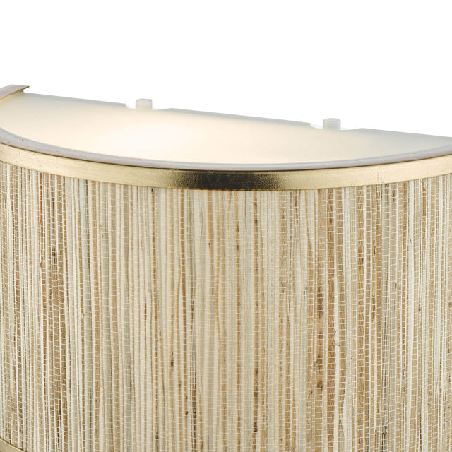 Fenella 2 Light Wall Light Gold Leaf and Seagrass