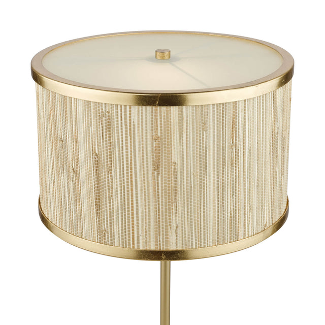 Fenella Table Lamp Gold Leaf With Seagrass Shade