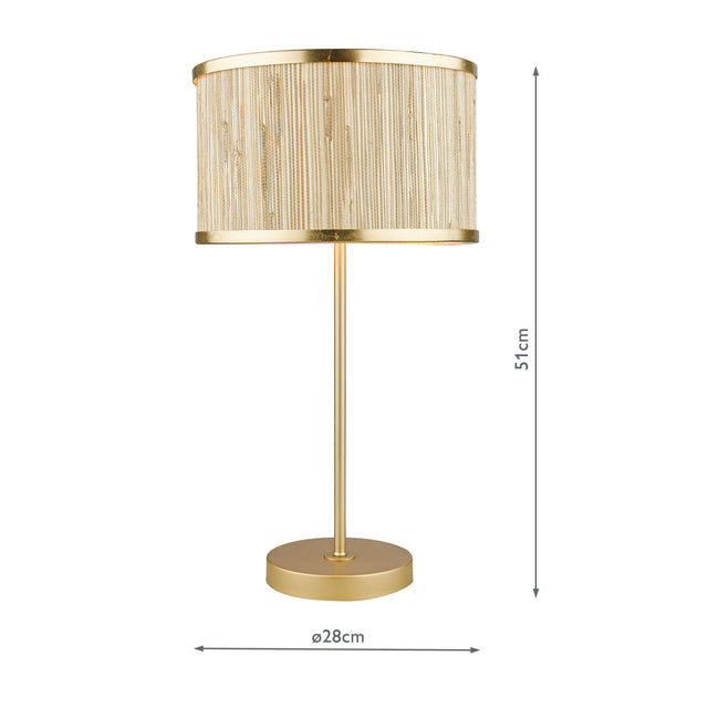 Fenella Table Lamp Gold Leaf With Seagrass Shade