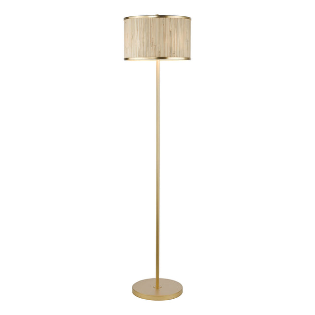 Fenella 3 Light Floor Lamp Gold Leaf and Seagrass