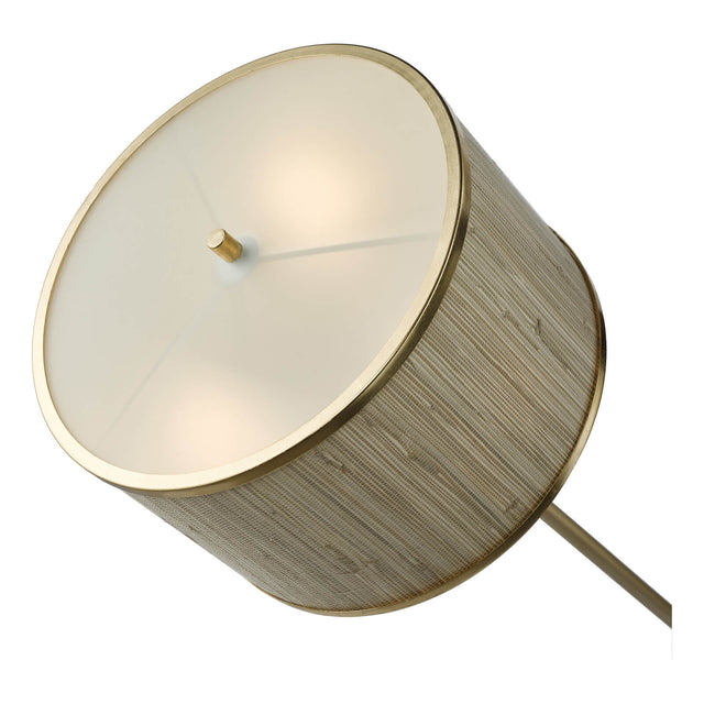 Fenella 3 Light Floor Lamp Gold Leaf and Seagrass