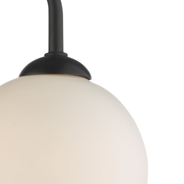 Feya 3 Light Semi Flush Matt Black Opal Glass