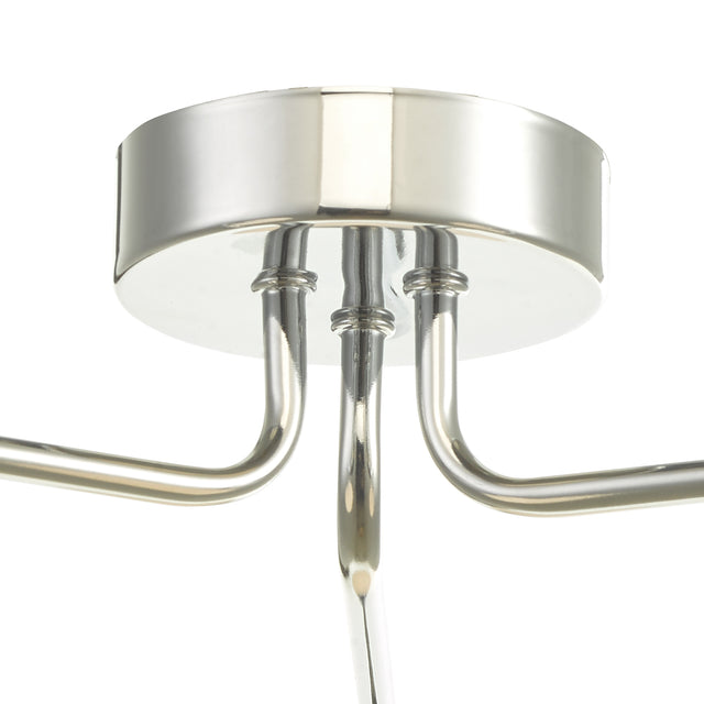 Feya 3 Light Semi Flush Polished Chrome Opal Glass