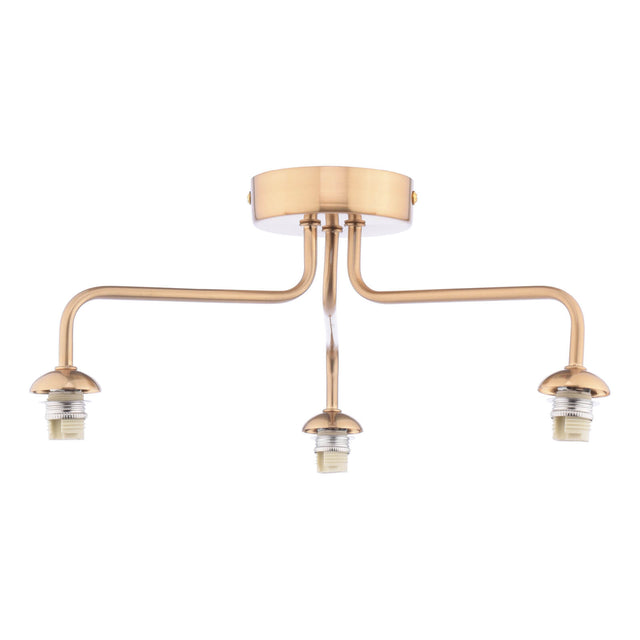 Feya 3 Light Semi-Flush Antique Bronze Fitting Only