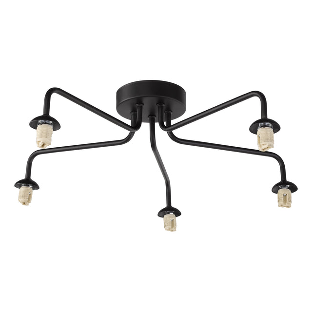 Feya 5 Light Semi Flush Matt Black Frame Only