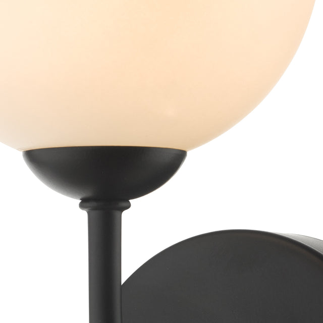 Feya Wall Light Matt Black Opal Glass