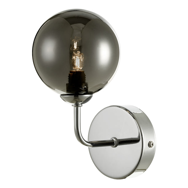 Feya Wall Light Polished Chrome Smoked Glass