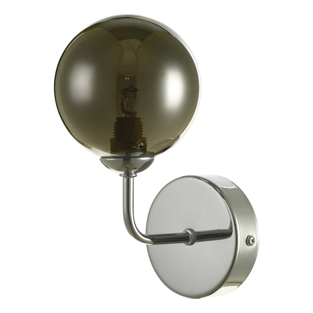 Feya Wall Light Polished Chrome Smoked Glass