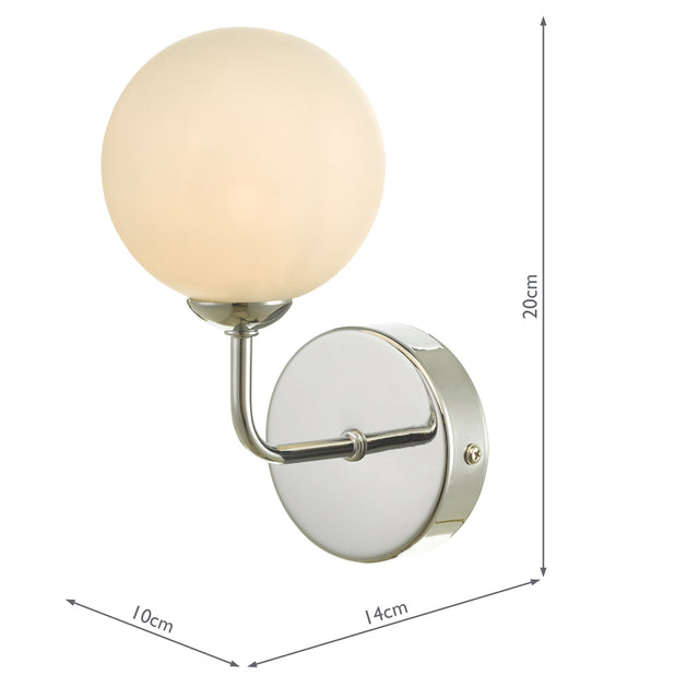 Feya Wall Light Polished Chrome Opal Glass