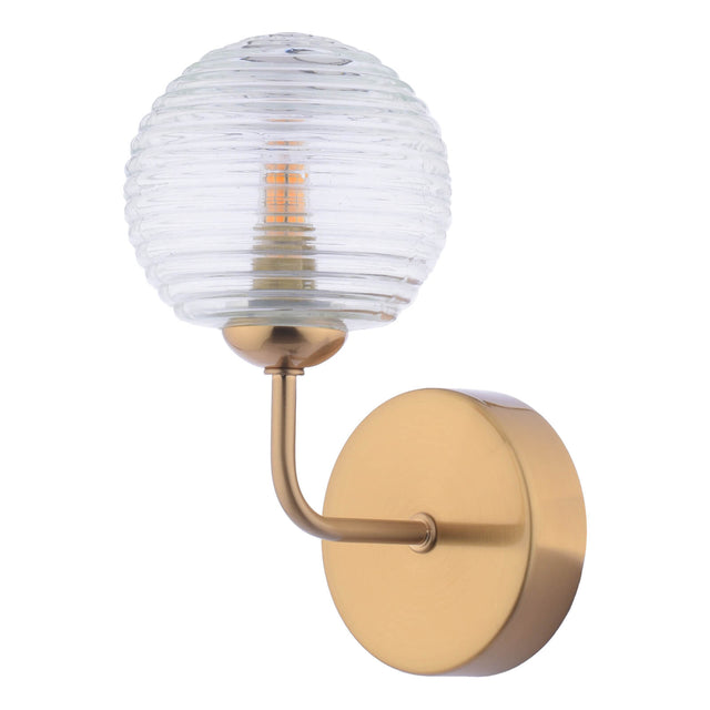 Feya Wall Light Antique Bronze & Ribbed Glass