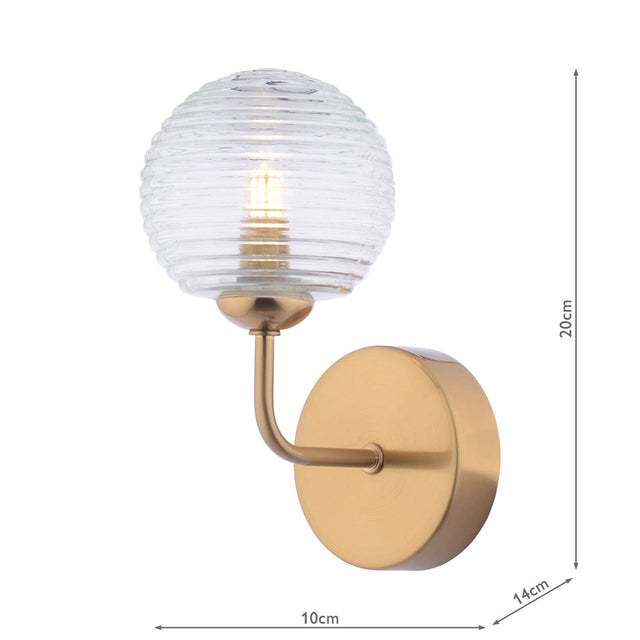 Feya Wall Light Antique Bronze & Ribbed Glass