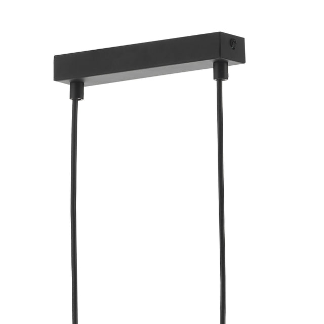 Feya 3 Light Bar Pendant Matt Black Opal Glass